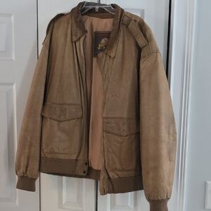 Vintage 90s Wilson's Leather Adventure Bound Men's Brown Leather Jacket Size 48
